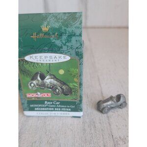 Hallmark race car Monopoly miniature ornament Xmas vintage